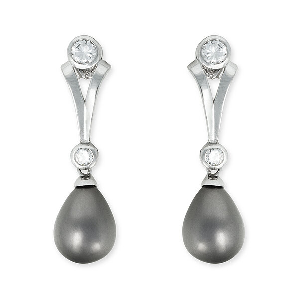 Silberne Ohrringe mit Edelsteinen